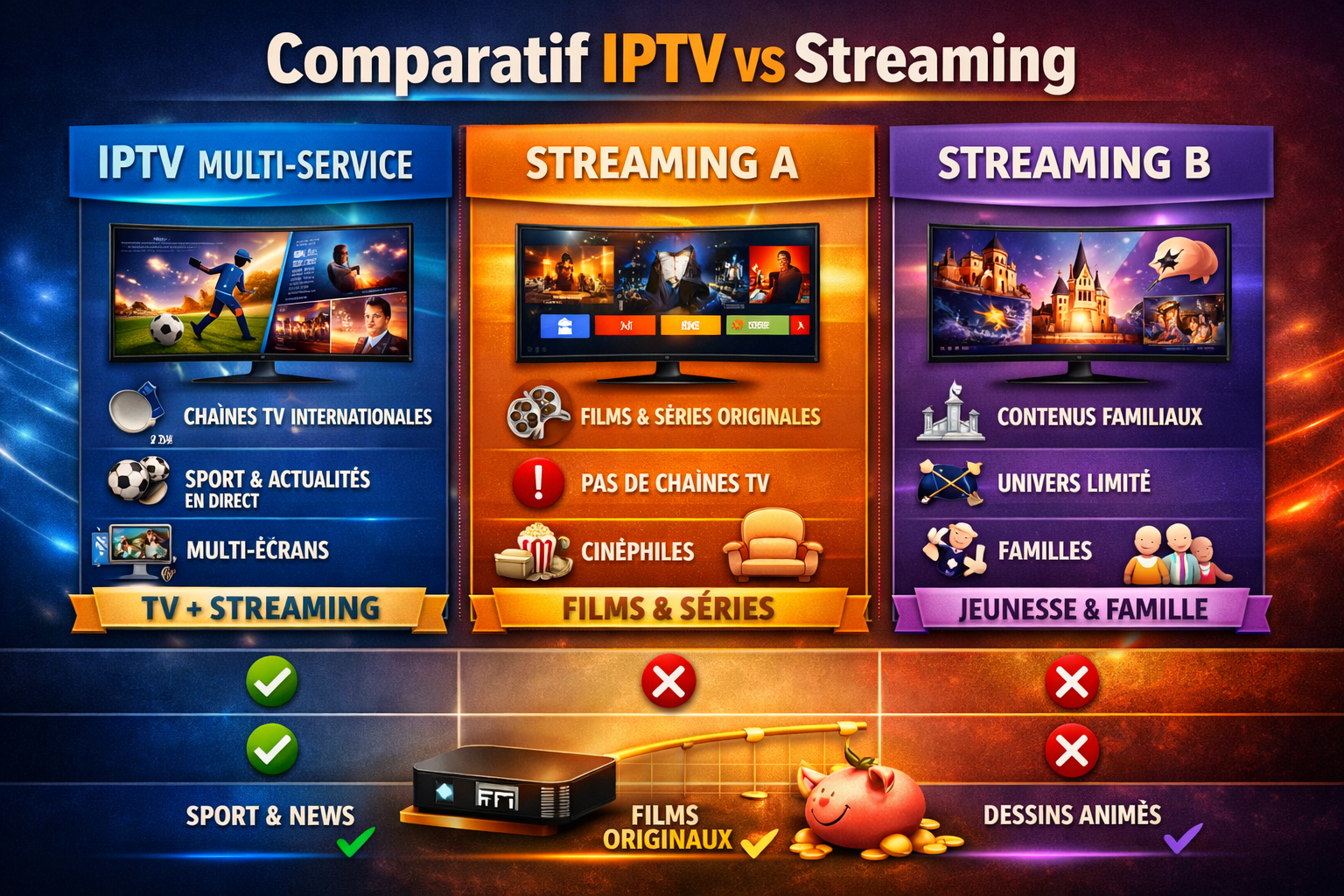 Atlas Pro IBO comparatif avec Netflix et Disney+